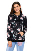 Sexy Black Casual Floral Printed Hoodie